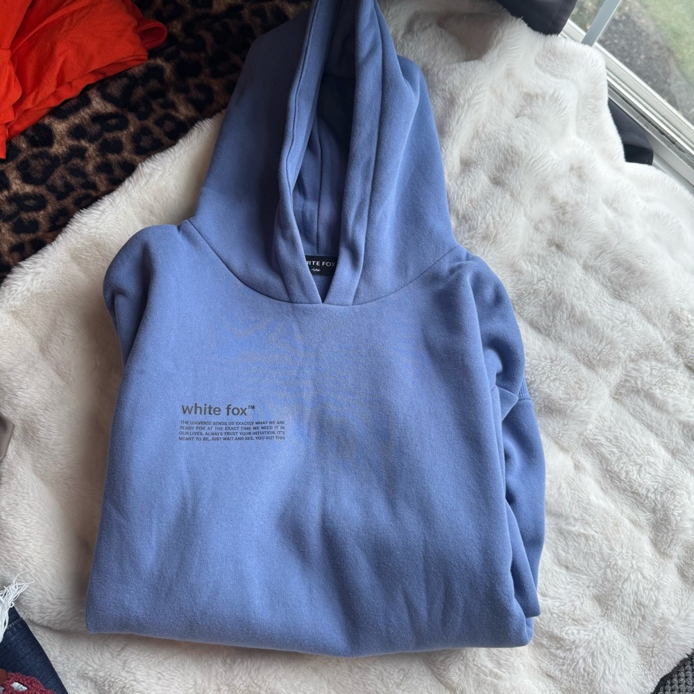 White Fox Blue Hoodie